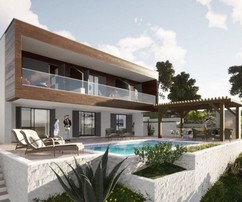 Rogoznica riviéráján található villa fűtött medencével és lenyűgöző tengerre néző panorámával