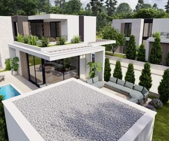 NOVÁ MODERNÍ VILA S BAZÉNEM A ZAHRADOU, NA KLIDNÉM MÍSTĚ!