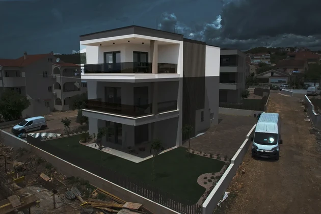 Vodice - Luksusowy apartament S3 z panoramicznym widokiem na morze, 300 m od plaży