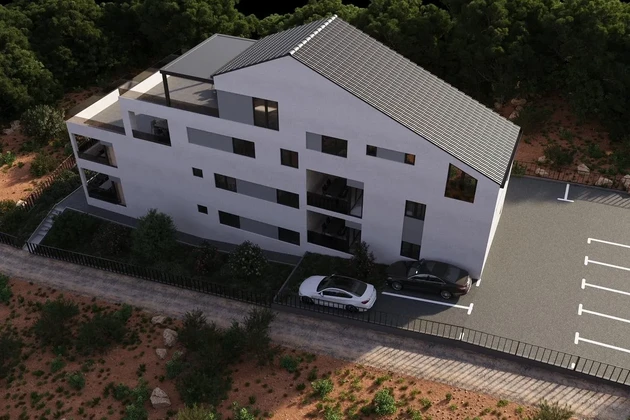 Apartment with sea view, 3 rooms, Mandre, 52m², new building