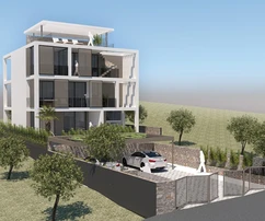 Primošten, NUOVA COSTRUZIONE, appartamento al piano terra con piscina e vista mare, 109,95 m²