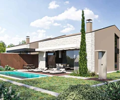 Istrie, Poreč, maison en pierre avec piscine et galerie