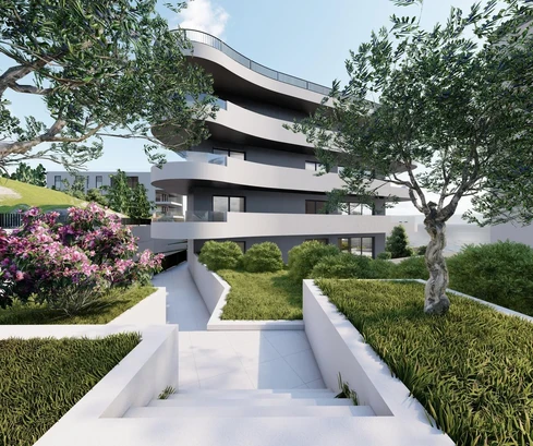 Appartamento con due camere da letto in vendita al piano terra vicino a Trogir in Croazia