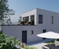 Подстрана, отдельный дом 170 м² с садом и бассейном 18,44 м²