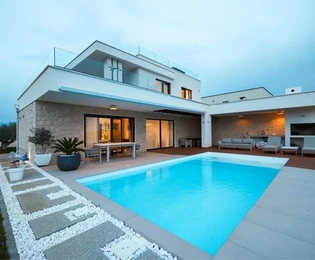 Privlaka - Zadar, 700 metrov od mora, luxusná vila s bazénom, výhľad na more