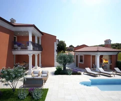 Nowoczesny dom dwurodzinny z basenem na sprzedaż w Buje w Chorwacji