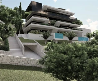 EXKLUZÍVNY APARTMÁN S BAZÉNOM A VÝHĽADOM NA MORE, 300 M OD PLÁŽE!