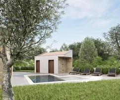 Istrien, Gegend Barban - Modernes Steinhaus mit Swimmingpool