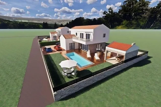 Maison moderne en construction avec piscine, Istrie, Sveti Lovreč