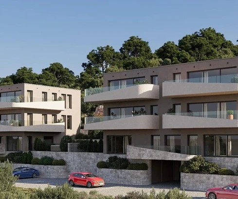 Brodarica, nowo wybudowane mieszkanie trzypokojowe z widokiem na morze, 99,23 m²
