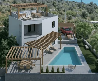 Luxusvilla medencével eladó Rogoznicán Horvátországban