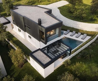 Istrien, Vodnjan, Salvela, moderne Villa mit offenem Meerblick