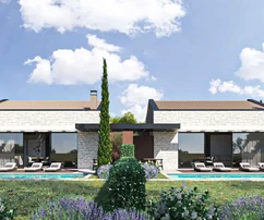 Istrie, Poreč, kamenný dům s bazénem