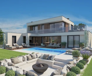 Casa bifamiliare con piscina in vendita a Kaštelir in Croazia