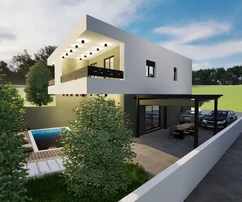 Vodice - **NUOVA COSTRUZIONE** Casa bifamiliare S2 con piscina, a 700 m dal mare