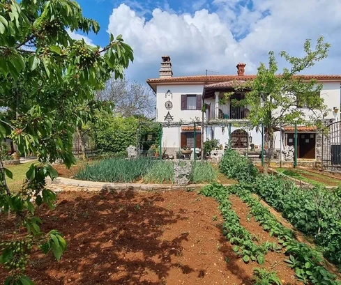 Istria, Buje, casa in pietra rustica con ampio giardino in vendita