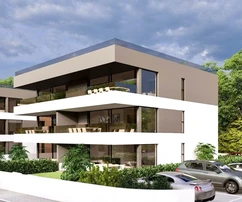 Istrie, Poreč – Luxusní přízemní byt se zahradou, 3 km od centra města na prodej