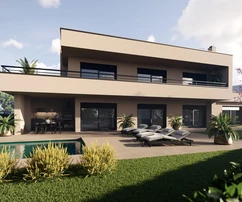 Poreč: Exklusive villa mit panoramablick auf das meer