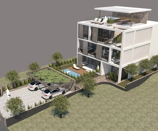 Primošten, NOVOSTAVBA, byt v prvním patře s výhledem na moře, 93,75 m²