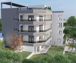 Split, Slatine, comodo appartamento con 2 camere da letto, 117 m2, vista mare aperta, piscina