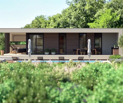 Poreč : Villa contemporanea su un unico livello con piscina in vendita