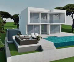 Modern villa medencével Okrugban eladó Horvátországban