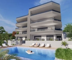 Split, Slatine, pohodlný 2-izbový apartmán 113 m2, výhľad na more