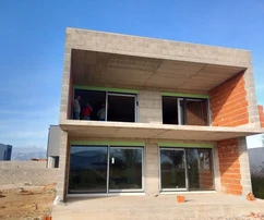 Newly built villa with a pool under construction