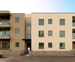 Vodice, moderná nová budova, apartmán s výhľadom na more, 300 m od mora, 1K1