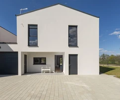 Istria, Parenzo: Casa moderna con piscina e vista mare