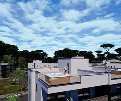 Zadar, Casas Rojas edificio moderno Nueva construcción