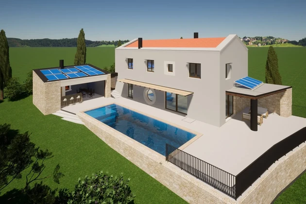 Istrie, Rovinj – Pozemek se stavebním povolením na moderní vilu