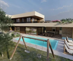 Murvica, Zadar, современная вилла с бассейном и зоной отдыха в тихом районе