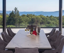 Trogir, Seget - luxury villa with swimming pool and beautiful views of the forest, sea, and island