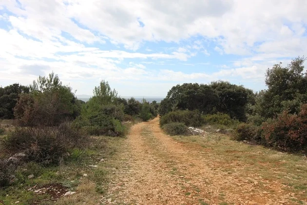 Land 100 m from the sea, excluded from the construction zone, 4m access road