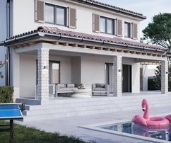 Isztria, Svetvinčenat – épülő ház medencével