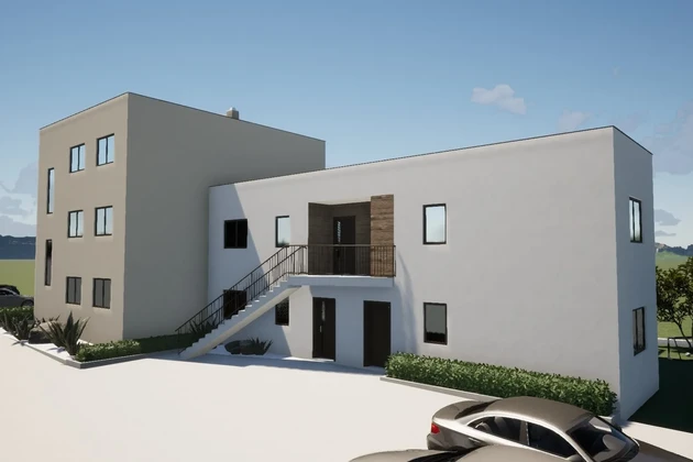 Istrien, Tar: Moderne Wohnung mit Loggia nahe dem Meer