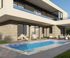 Modern villa medencével a tenger közelében, Isztria, Marčana