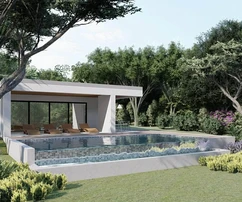 Istria, Labin, modern ground-floor house with a pool, surrounded by nature