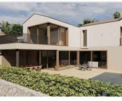 Istra, Vabriga: Moderna vila pogled more i bazen