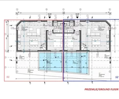 Vodice - Dvojdomek S1 s bazénem, výhledem na moře, 550 m od pláže