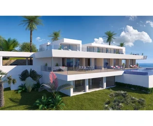 Luxusvilla tengerre néző kilátással és végtelenített medencével Cumbre del Solban
