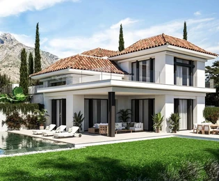 ID 254 / Nové vily 900 m od pláže a Puente Romano v Marbelle