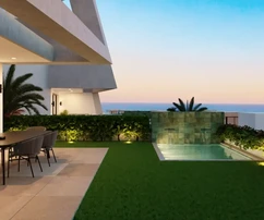 Maisons en rangée exclusives avec vue sur la mer à Elviria, Marbella