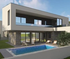 Modern villa medencével a tenger közelében, Isztria, Marčana