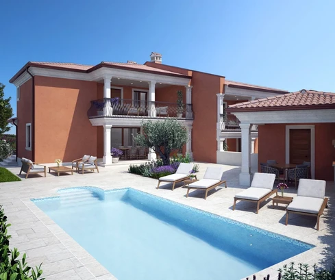 Moderne Doppelhaushälfte mit Pool in Buje zu verkaufen in Kroatien