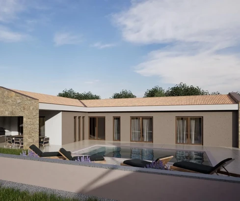 Istria, zona de Barban - Casa moderna de piedra con piscina