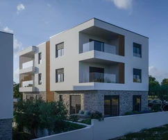 Brodarica, druhý řad od moře, moderní byty v exkluzivní budově ve výstavbě, B2, S5