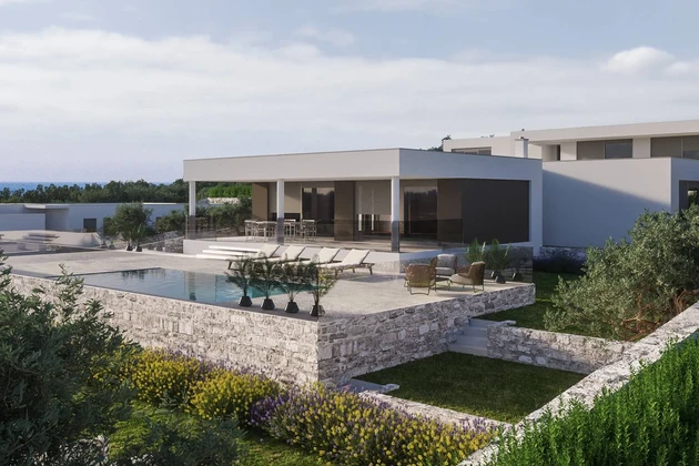 Luxusvilla panorámás tengeri kilátással eladó Horvátországban
