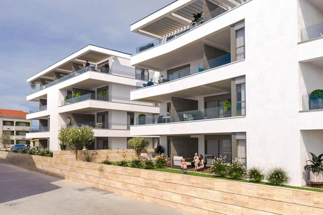 Pag, Povljana, apartamento dúplex de tres dormitorios con vistas al mar, 122,67 m²